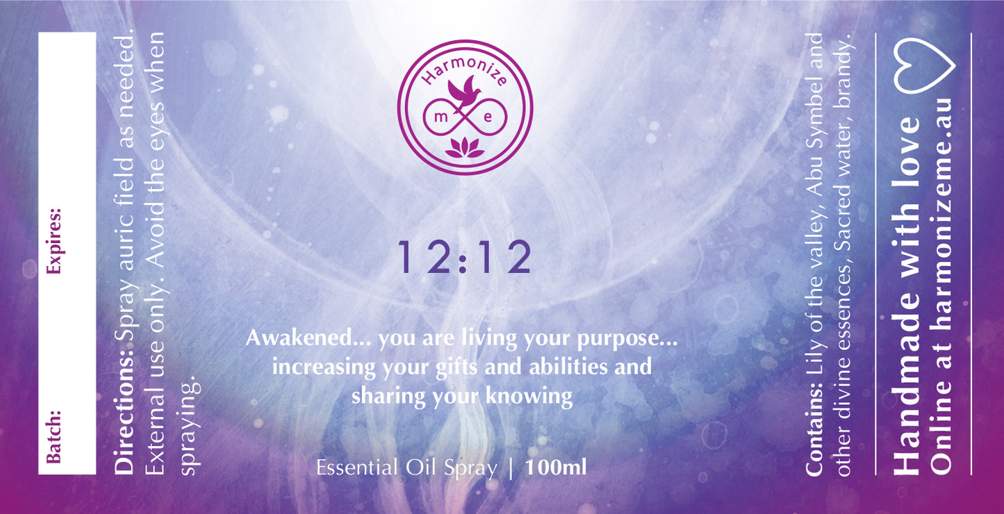 12:12 Essential Oil Auric Spray 100mls