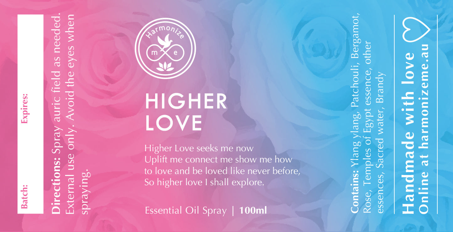 Higher Love | Essential Oil  Auric Spray 100mls